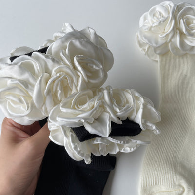 Calcetines Tubo de Algodón con Rayas Florales para Mujer - Image 6