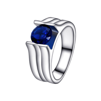 Anillo de Plata Esterlina 925 con Gema Azul - Elegancia Versátil para Mujer - Image 5