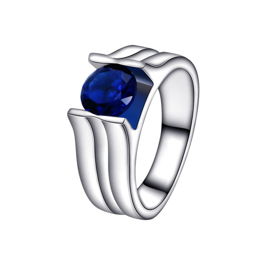 Anillo de Plata Esterlina 925 con Gema Azul - Elegancia Versátil para Mujer - Image 5