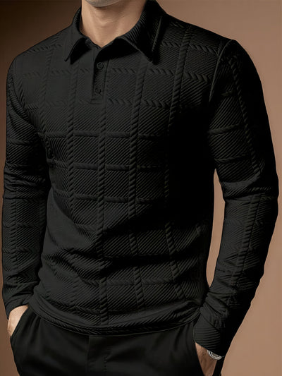 Polo Manga Larga Clásico con Solapa y Botones para Hombre - Image 22