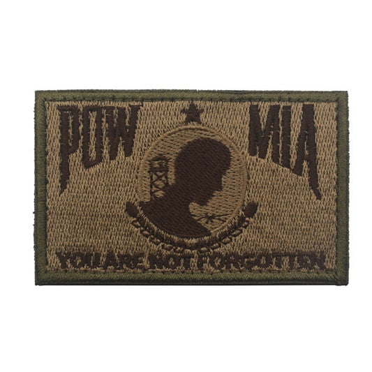 Parche Bordado Bandera POW MIA Negro y Blanco con Velcro