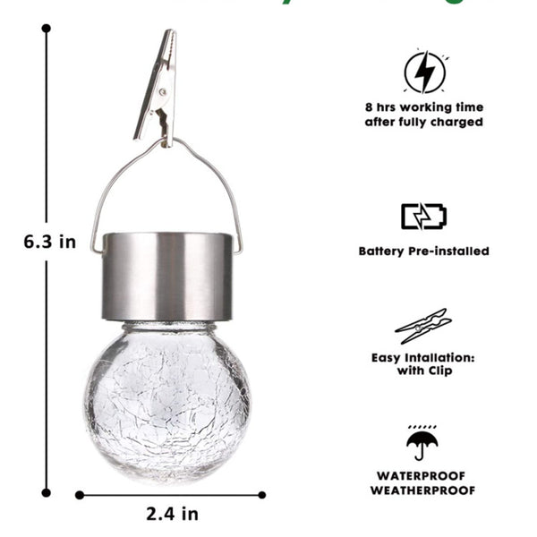 Lámpara Solar de Cristal para Exterior