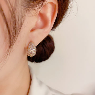 Aretes de Plata Esterlina con Circonia Cúbica en Forma de Gota – Diseño Coreano Exquisito - Image 4