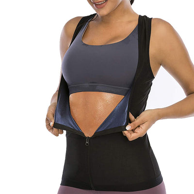 Traje Sauna Deportivo para Mujer con Cierre y Faja Reductora