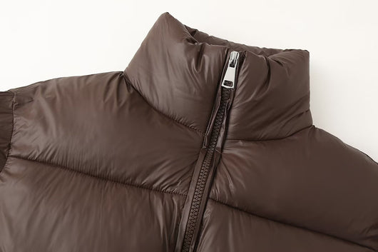 Abrigo de Algodón con Cuello Mao Minimalista y Versátil para Mujer - Image 18