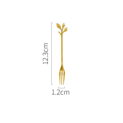 Set Elegante de Tenedores y Cucharas - Diseño de Hoja Nórdica - Image 7
