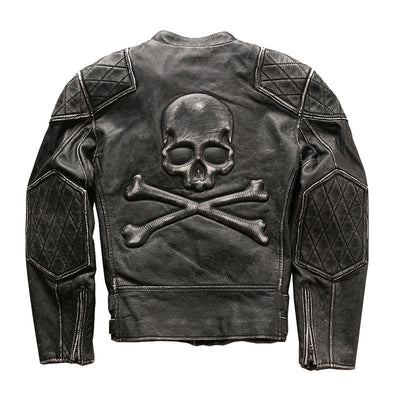 Chaqueta de Cuero Slim Cropped con Cuello Mao Efecto Desgastado - Image 5
