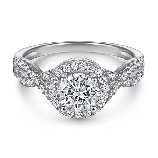 Anillo de Bodas en Plata de Ley para Mujer con Diamante de 1 Quilate - Image 3