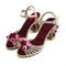 Zapatos de Tacón Alto Vintage con Jaula y Flores Caladas