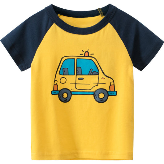 Playera Infantil con Diseño de Auto Cartoon - Manga Corta - Image 3