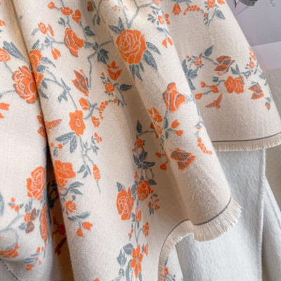 Bufanda Térmica Estampado Floral - Abrigo de Cachemira Artificial Impermeable al Frío - Image 10