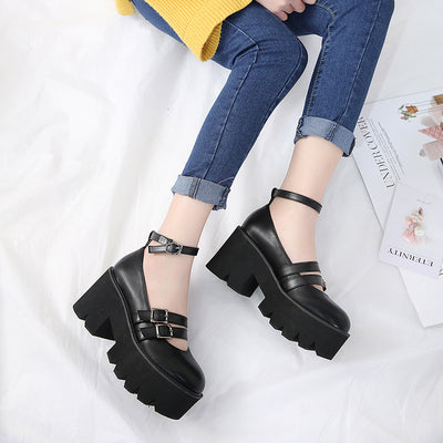 Zapatos de Tacón Grueso Punta Redonda para Mujer - Image 2