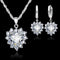 Heart-shaped earrings necklace jewelry Set Blanco