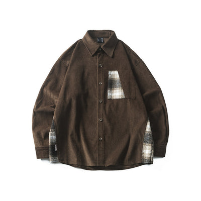 Camisa Vintage de Pana con Costuras Reforzadas para Hombre