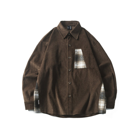 Camisa Vintage de Pana con Costuras Reforzadas para Hombre