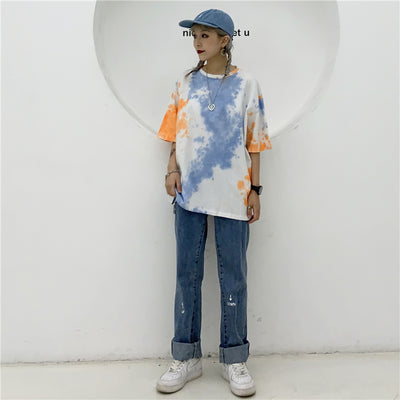 Camiseta Tie Dye Suelta de Manga Corta - Image 8