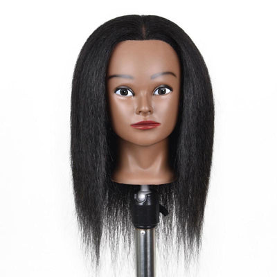 Cabeza Maniquí Profesional con Cabello Real Piel Oscura - Image 9