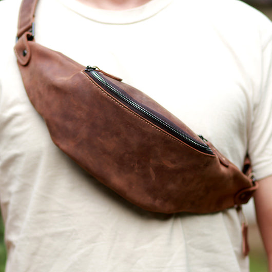 Bolsa Pecho Cuero Crazy Horse Vintage con Cierre - Estilo Retro - Image 10
