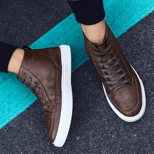 Zapatillas Altas de Cuero Estilo Coreano - Image 7