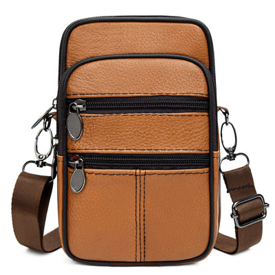 Bolsa Bandolera de Cuero Genuino Multifuncional para Teléfono - Image 3