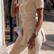 Conjunto de Suéter Ajustado Beige para Mujer