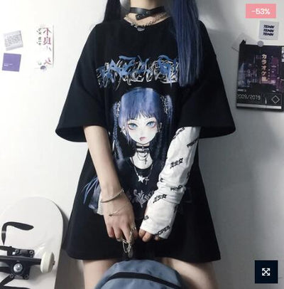 Playera Holgada para Adolescente - Diseño Oscuro Minimalista