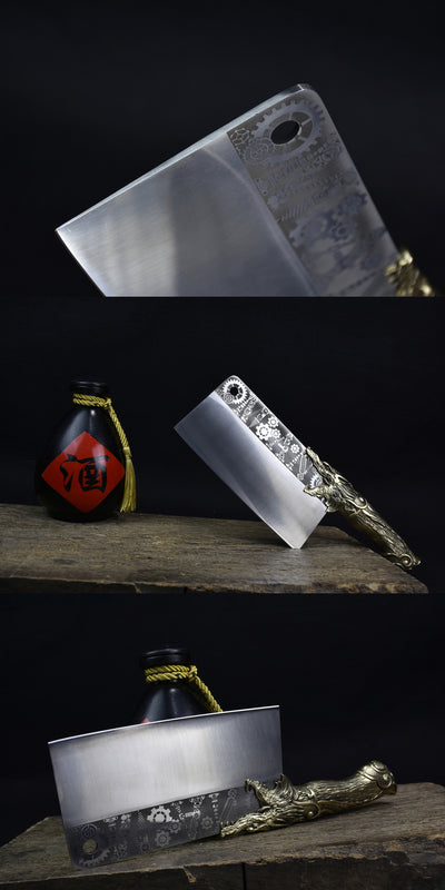 Cuchillo de Carnicero Profesional con Mango de Cobre y Acero Inoxidable - Image 9