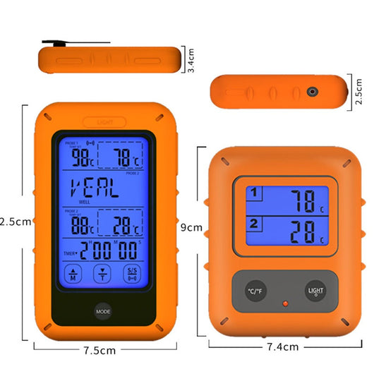 Termómetro Digital Inalámbrico Dual con Pantalla Táctil para Alimentos - Image 4