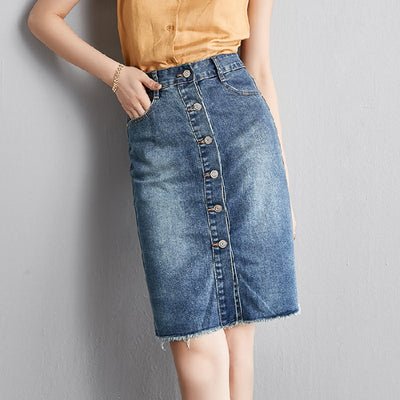 Falda Slim con Abertura Frontal y Botones Reductores - Image 4