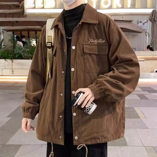 Chaqueta de Pana Retro Estilo Americano para Hombre