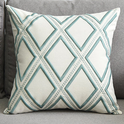 Funda de Almohada Decorativa de Algodón y Lino con Bordado Geométrico - Image 13