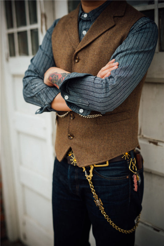 Chaleco de Lana Gruesa Retro para Hombre - Otoño e Invierno - Image 2
