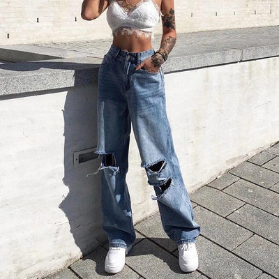Jeans Rotos de Talle Alto y Pierna Ancha - Image 4