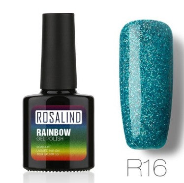 Esmalte de Gel Fotocurable ROSALIND sin Químicos - Sistema Arcoíris con Brillos - Image 21