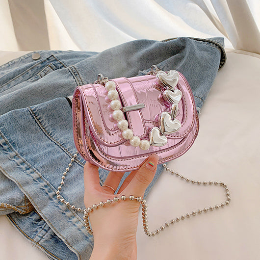 Bolso Tote Mini Saddle Perla Láser para Niña - Image 10