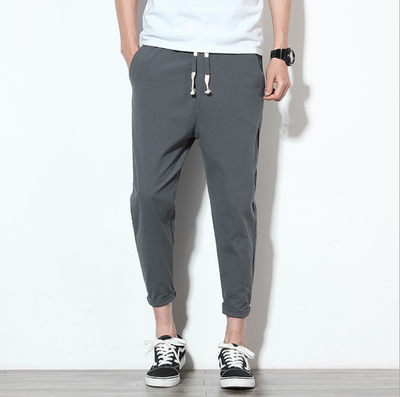 Pantalones de Lino para Hombre Estilo Coreano - Ajuste Relajado y Fresco - Image 3