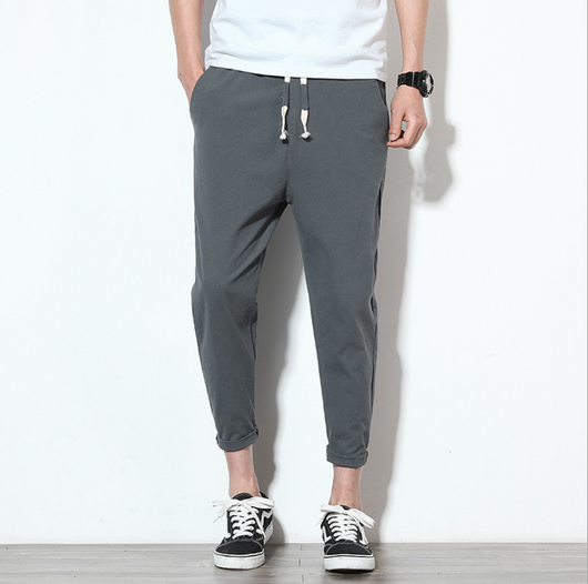Pantalones de Lino para Hombre Estilo Coreano - Ajuste Relajado y Fresco - Image 3