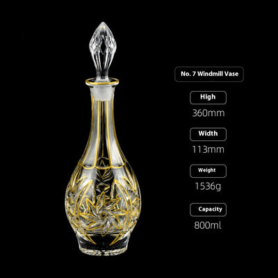 Botella de Whiskey Cristal con Línea Dorada y Tapa Hermética - Image 10