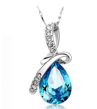 Conjunto de Joyería con Colgante de Cristal y Aretes
