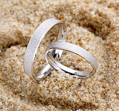 Anillo de Plata S925 Esmerilado para Parejas - Image 2