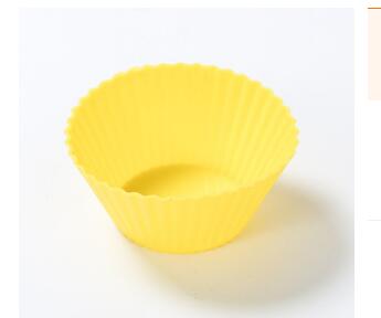 Six colorful silicone cupcake liners in red, blue, hot pink, yellow, pink, and lime green on a white background. - Image 6