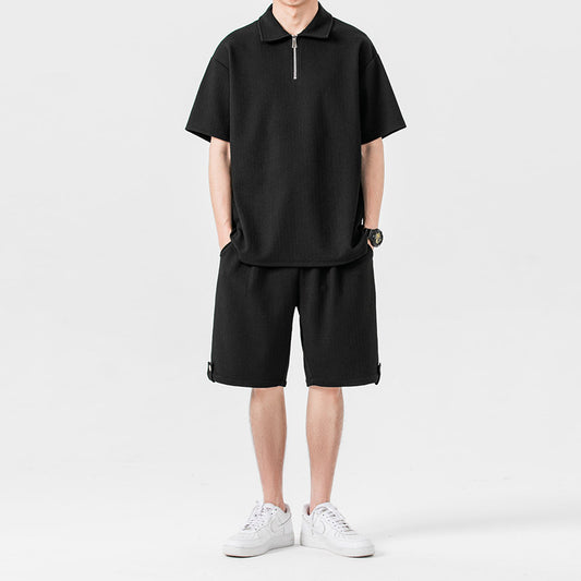 Conjunto de Pareja: Polo y Shorts Deportivos en Colores Sólidos