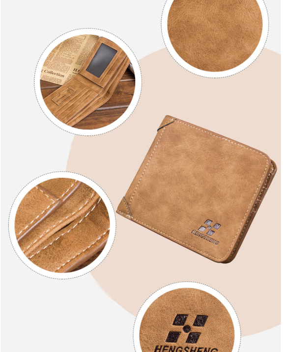 Billetera Delgada de Cuero Nobuk para Hombre - Estilo Casual