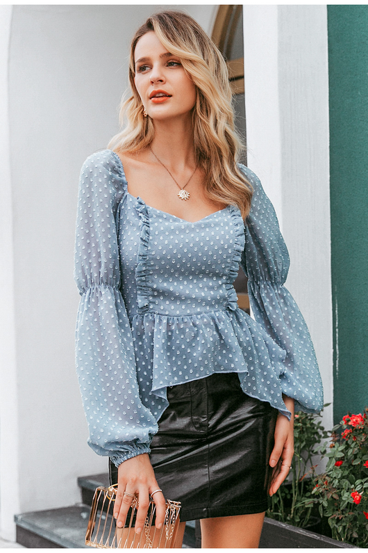 Blusa Cuadrada con Encaje y Cordones - Image 11