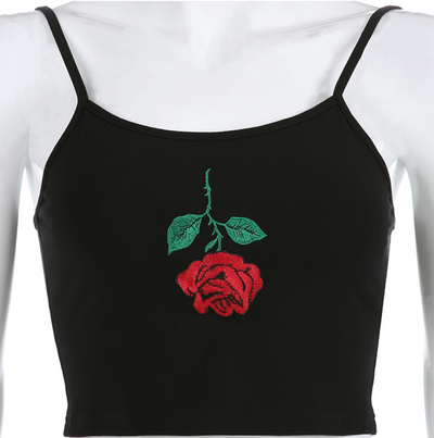 Camisola Corta con Bordado de Rosas - Image 11
