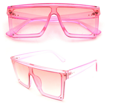 Large-frame square sunglasses with a tortoiseshell pattern frame and gradient brown lenses, shown from front and side. - Image 20