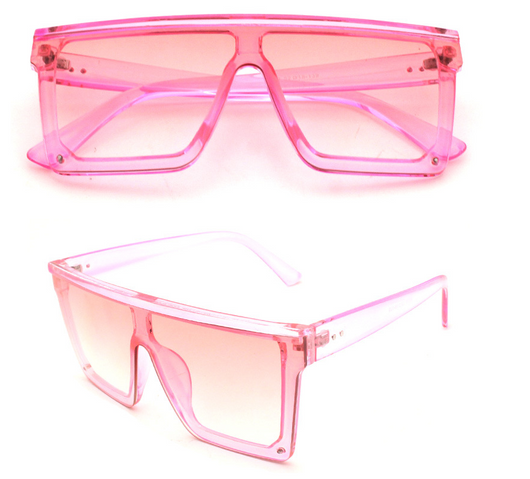 Large-frame square sunglasses with a tortoiseshell pattern frame and gradient brown lenses, shown from front and side. - Image 20