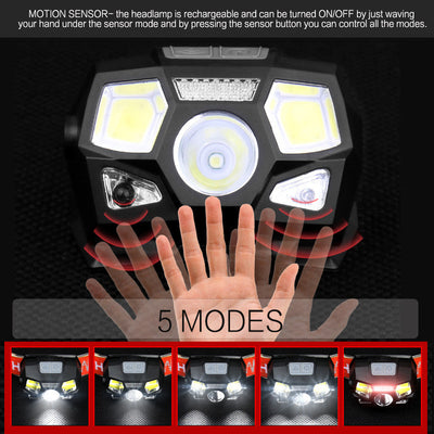 Linterna Frontal LED Recargable USB para Correr - Image 3