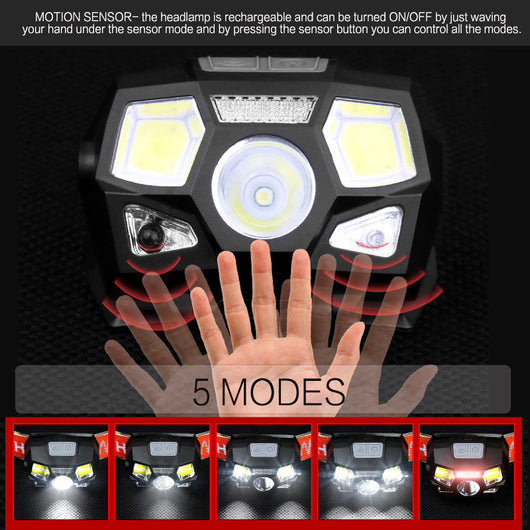 Linterna Frontal LED Recargable USB para Correr - Image 3
