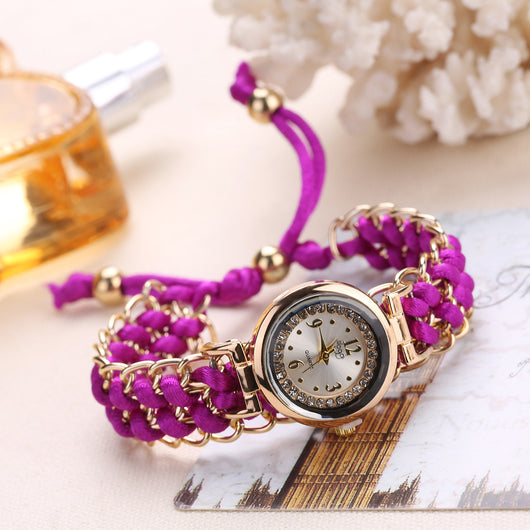 Reloj de Moda Casual para Mujer con Cadena de Cuerda Tejida y Movimiento de Cuarzo - Image 2